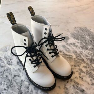 Worn once- White Dr. Marten Boots